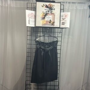 NWOT Vegan leather “paperbag” belted skirt. From Time and True.